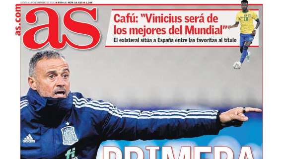 PORTADA | AS: "Vinicius será de los mejores del Mundial"