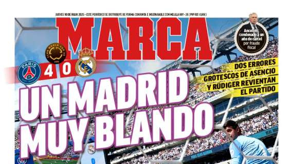 Marca abre portada con la goleada del PSG al Real Madrid