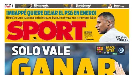 PORTADA | Sport: "Solo vale ganar"