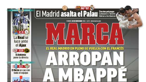 Marca abre con con el delantero francés: "Arropan a Mbappé"