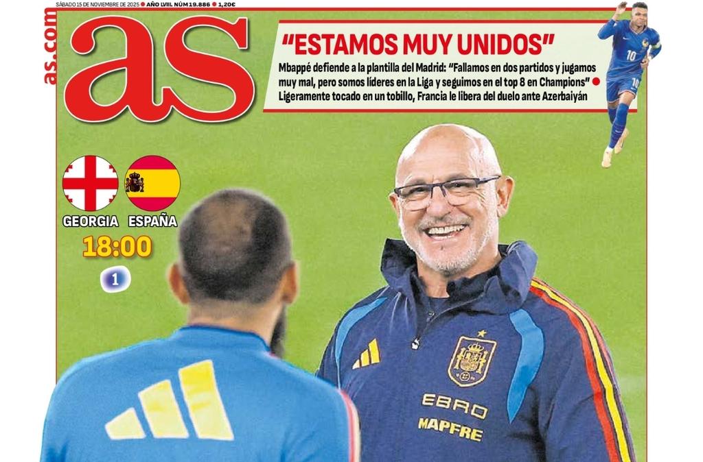 AS saca en primera plana la defensa de Mbappé al Real Madrid