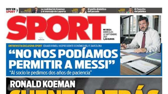 PORTADA | Sport: "Ronald Koeman: cuenta atrás"