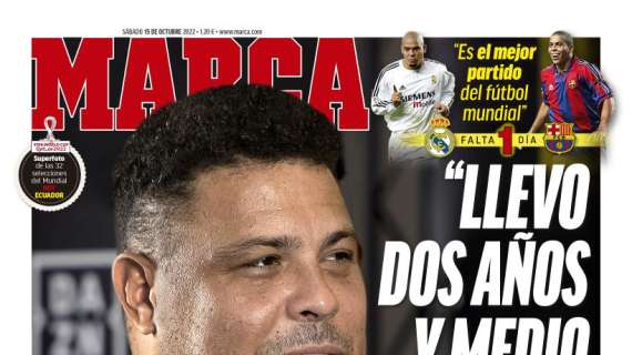 PORTADA | Marca, Ronaldo: "Llevo dos años y medio haciendo terapia psicológica"
