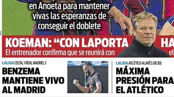 PORTADA - Sport: "Benzema mantiene vivo al Madrid"