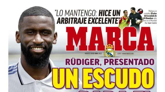 PORTADA | Marca, con Rüdiger: "Un escudo para el Madrid"