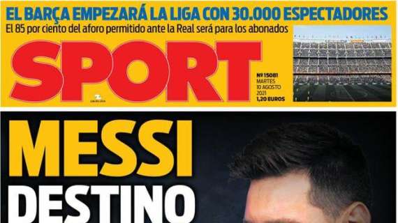 PORTADA | Sport: "Messi, destino París"