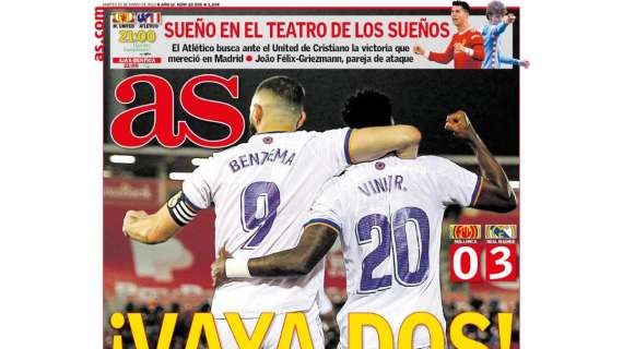 PORTADA | As destaca a Benzema y Vinicius: "¡Vaya dos!"