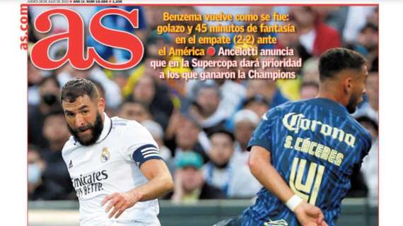 PORTADA | AS, con Benzema: "Iluminado"