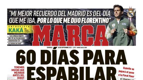 PORTADA | Marca, Kaká: "Mi mejor recuerdo del Madrid es del día que me iba, por lo que me dijo Florentino"