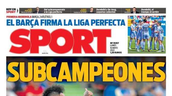 PORTADA | Sport: "Lunin salva el empate para el Madrid"