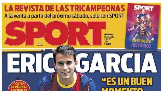PORTADA | Sport, Eric García: "Es un buen momento para volver al Barça"