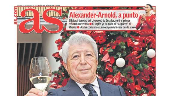 AS advierte en su portada: "Alexander-Arnold, a punto"