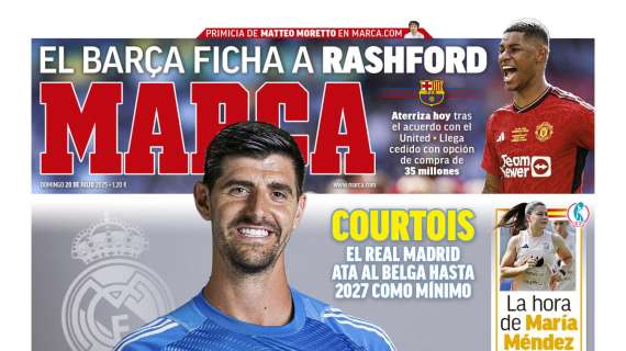 "Portero para rato": Courtois, en la portada de Marca