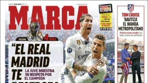 PORTADA - Marca destaca los elogios de la Juventus: "El Madrid te destroza en nada, es el favorito"