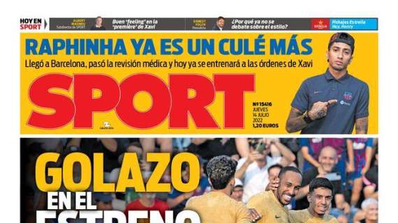 PORTADA | Sport: "Raphinha ya es un culé más"