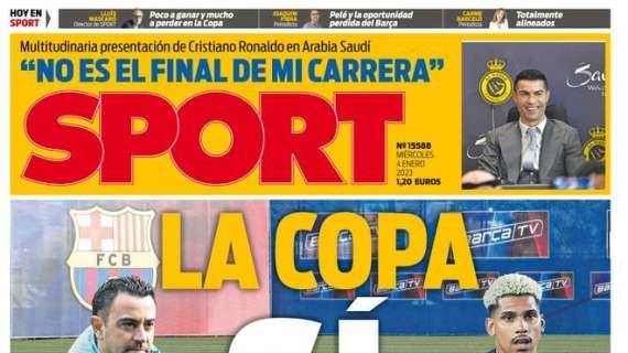 PORTADA | Sport: "Una genialidad de Rodrygo da el pase al Madrid"