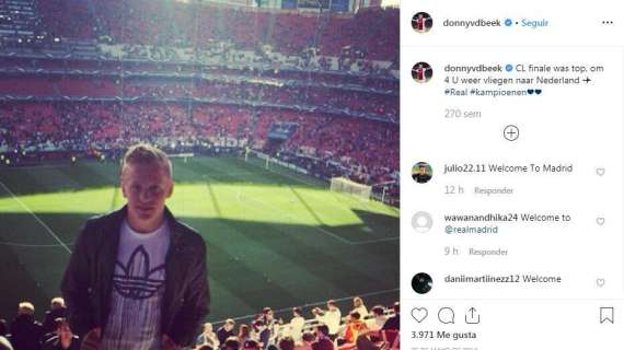 FOTO BD - Van de Beek ya dejó ver su predilección por el Madrid en 2014