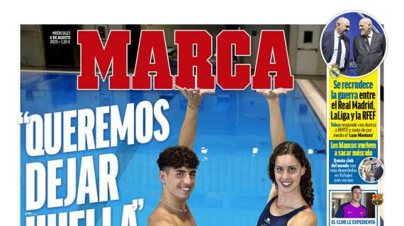 Marca destaca en su portada la guerra entre Real Madrid y Javier Tebas
