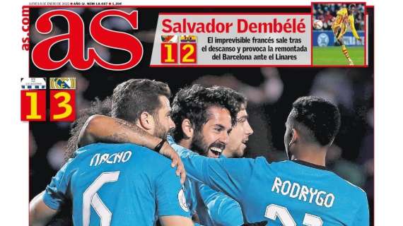 PORTADA | As, con la victoria del Real Madrid: "Más suerte que fútbol"