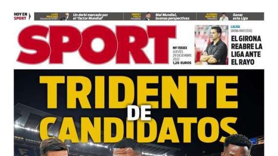 PORTADA | Sport: "Tridente de candidatos"