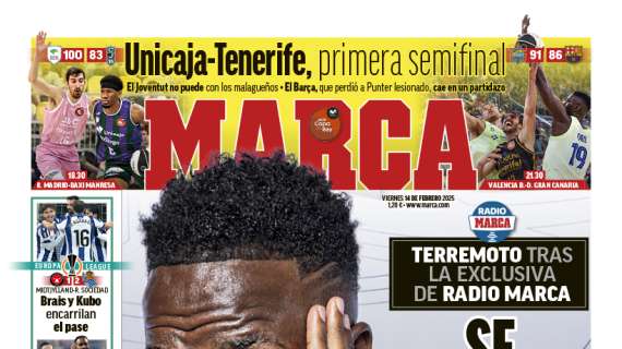 "Se calienta el caso Vincius" advierte Marca en su portada