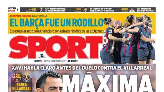 PORTADA | Sport: "Máxima exigencia"