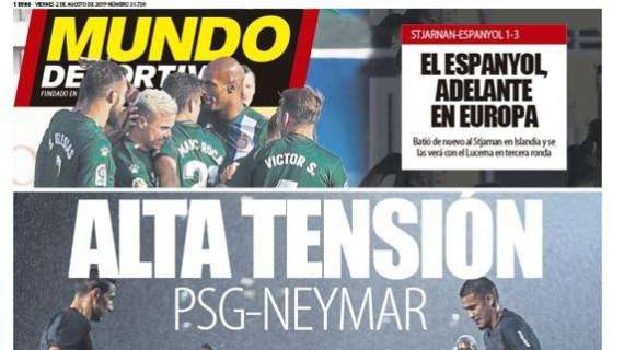 PORTADA - Mundo Deportivo - "Alta tensión por Neymar"