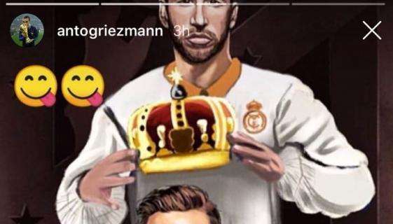 FOTO - Griezmann la lía en redes sociales: comparte una foto en la que Ramos le pone una corona