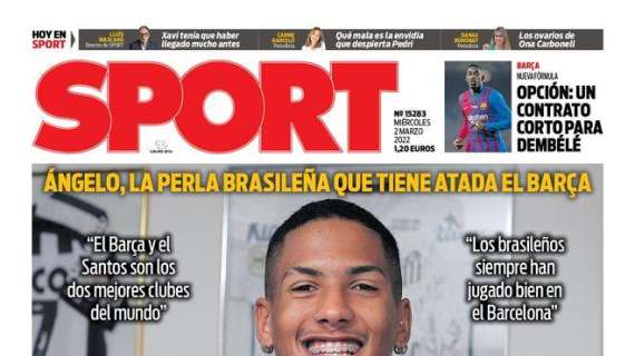 PORTADA | Sport, una perla brasileña se deja querer: "Tengo estilo Barça"