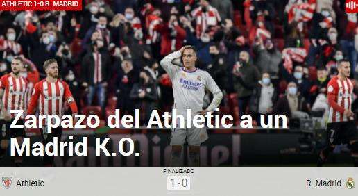 Marca: "Zarpazo del Athletic a un Madrid K.O."