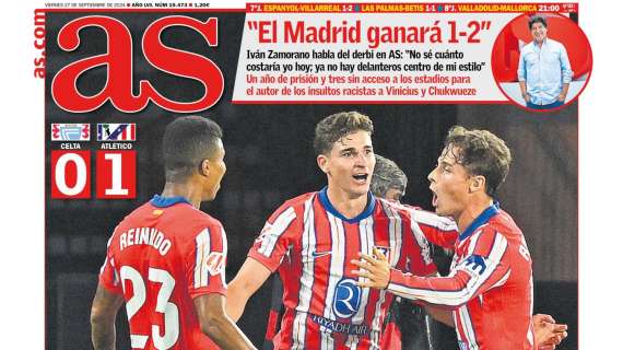 PORTADA | AS, Zamorano: "El Madrid ganará 1-2"