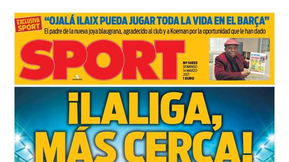 PORTADA - Sport: "El Madrid se agarra a Benzema para sobrevivir"