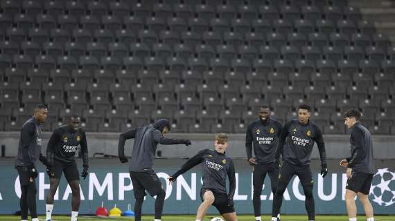 Lluvia en el entrenamiento del Real Madrid en el Olympiastadion