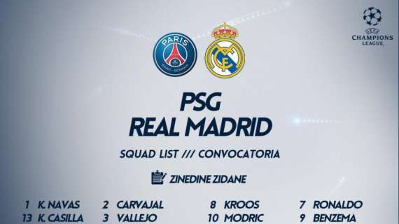 CONVOCATORIA -  Vuelven Kroos, Modric y Vallejo para enfrentarse al PSG