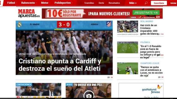  MARCA: "Cristiano apunta a Cardiff y destroza el sueño del Atleti"