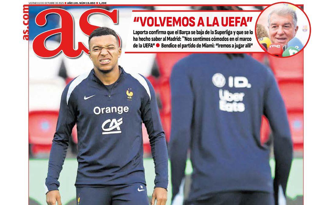 AS abre portada con el estado físico de Kylian Mbappé