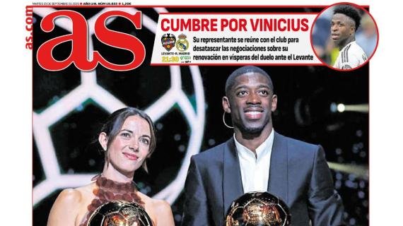 "Cumbre por Vinicius": el brasileño, en la portada de AS