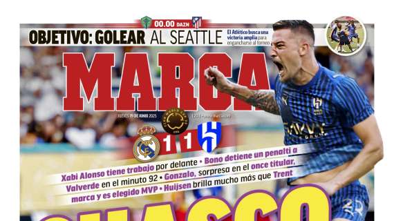 El debut de Xabi con empate, en la portada de Marca