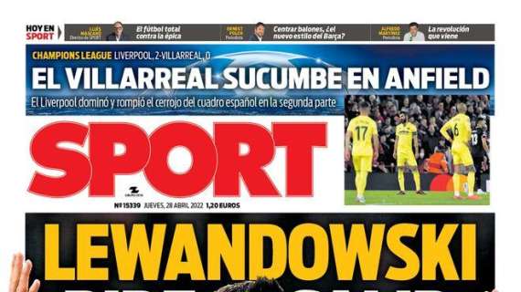 PORTADA | Sport: "Lewandowski pide salir"