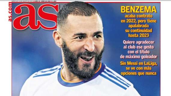 PORTADA | AS, con Benzema: "Pichichi y renovación"