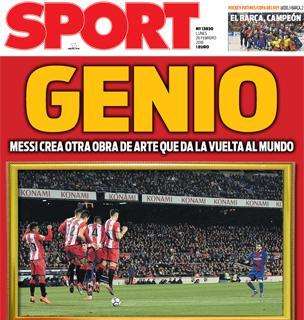 PORTADA - Sport: "Neymar peligra ante el Madrid"