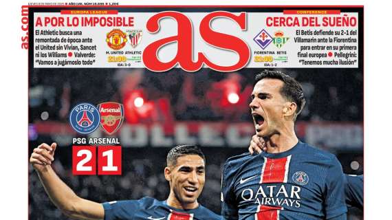La primera plana de AS abre con el pase del PSG a la final