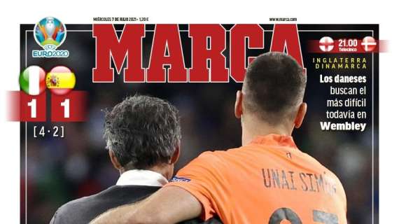 PORTADA | Marca: "Con honor. España cae en los penaltis tras superar por juego a Italia"