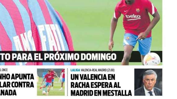 PORTADA | Sport: "Un Valencia en racha espera al Madrid en Mestalla"