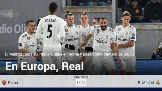 Marca se rinde al serio triunfo del Madrid: "En Europa, Real"