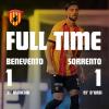 Benevento-Sorrento: 1-1. D’Ursi in pieno recupera pareggia Manconi