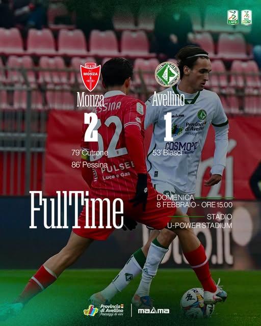 Avellino battuto in rimonta a Monza : 2 a 1 il finale