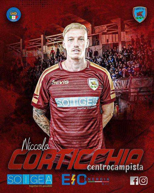 UFFICIALE-  Sarnese 1926, ecco il mediano  Nicolò Corticchia 