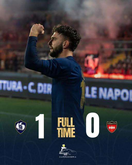 Cavese-Sorrento 1-0, decide un gol di Ubaldi: espulso Diarrassouba