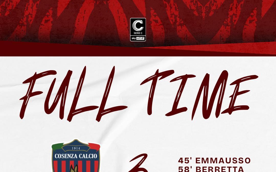 Cosenza, vittoria in rimonta contro il Sorrento e terzo posto a -1